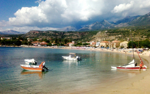 Stoupa, beach, vacation, fishermen