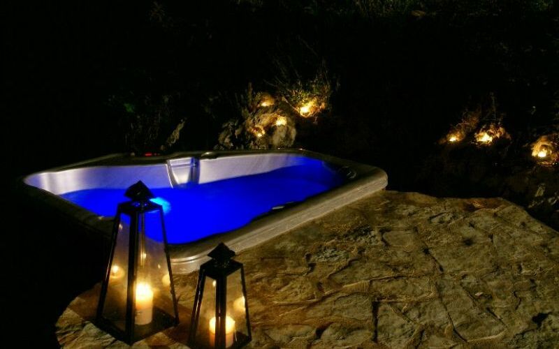 Villa Pelaghia, pool, night