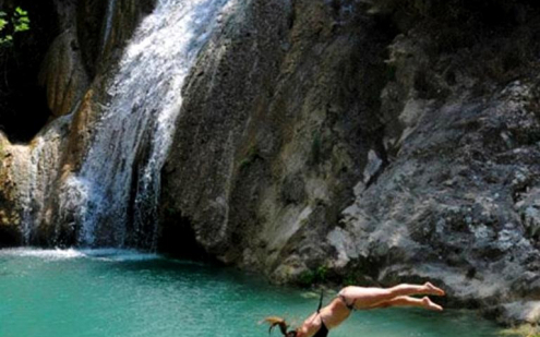 Messenien, Griechenland, Wasserfall